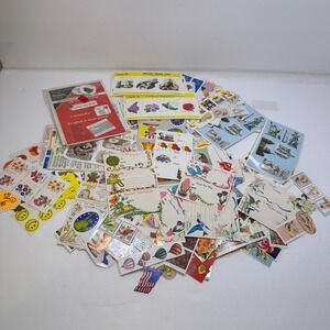 Vintage Sticker Club Surprise Assorted Themes Birthday Clown Flowers Smiley 20ct
